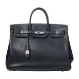 HERMÈS Handtasche, Birkin 2011, Birkin 40, Togoleder, komplett mit schwarzem Leder gefüttert,