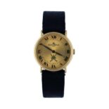 BAUME & MERCIER Herrenarmbanduhr, in Gelbgold 18K, Lünette poliert, Handaufzug, schwarzes