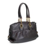 BALLY Handtasche, GG-IJ-VEVAY-BB, Leder, dunkelbraun, geprägt mit dezentem geometrischen Muster,