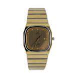 OMEGA Seamaster, Herrenarmbanduhr, Durchmesser 33 x 33 mm, in Stahl vergoldet (Hartmetal), Quarz,