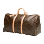 LOUIS VUITTON Reisetasche, Keepall 60 M41422, Canvas, braun,Monogramm LV, Breite 60 cm, Höhe 33