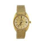 OMEGA Constellation, Herrenarmbanduhr, Durchmesser 35 mm, in Gelbgold 18K, Lünette gerippt,