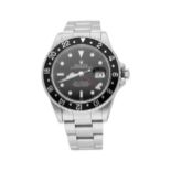 ROLEX Herrenarmbanduhr, GMT Master ca. 1994, Durchmesser 40 mm,in Edelstahl mit Saphirglas, schwarze