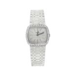 IWC Damenarmbanduhr, elegant, in Weissgold 18K, 41 gr, mit 40 Diamanten, Handaufzug, Band in