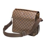 LOUIS VUITTON Handtasche, Naviglio Damier N45255, Canvas beschichtet,braun, Damier, Breite 28 cm,