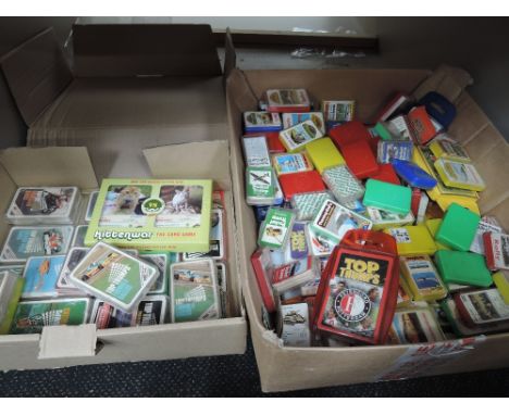 A large collection of mixed vintage Top Trumps and similar card games including Schmid, Waddingtons, Winning Moves etc