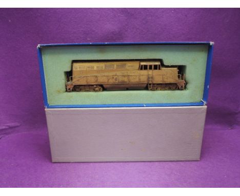 A NJ Custom Brass HO scale diesel locomotive, unpainted, boxed, BL-2