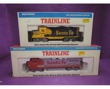 Two Walthers HO scale Santa Fe locomotives, both boxed, 931-103 & 931-168