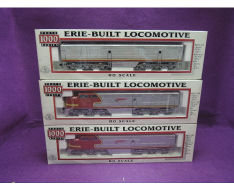 Three Proto 1000 series HO scale Erie Built locomotives, all boxed 23888 and similar