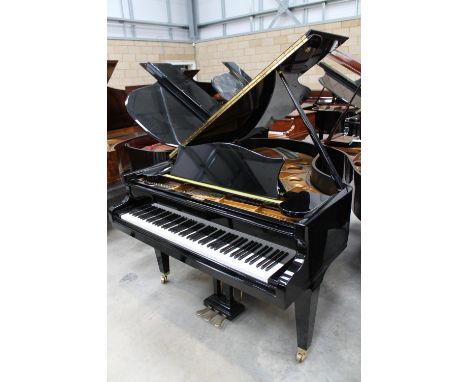 Bechstein (c1988) A 5ft 6in Model L grand piano in a bright ebonised case on square tapered legs; together with a matching st