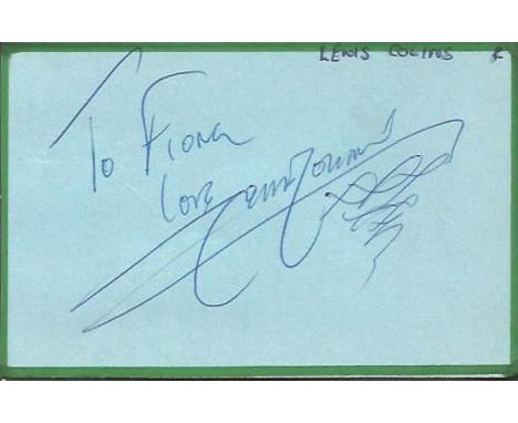 Lewis Collins signed album page. 1946 - 2013) was an English film and theatre actor. His career defining role was playing the