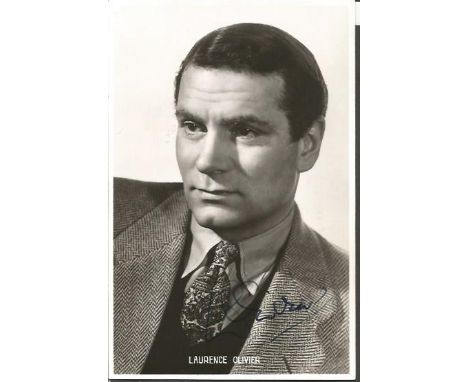 Laurence Olivier signed 6x3 sepia photo. 1907 - 1989) was an English actor and director who, along with his contemporaries Ra
