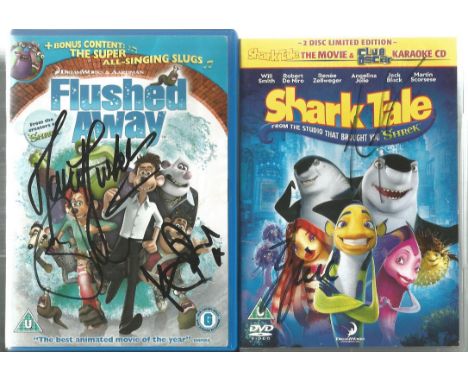DVD signed collection. 5 DVDs. DVDs included are Shark Tale signed Renee Zellweger , Flushed Away signed David Suchet + 1, Wa