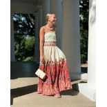 BRAND NEW LE SIRENUSE POSITANO OMBRETTA SALADIN PRINT SKIRT COTTON N.1 Size 44 IT. RRP £675. (AO).