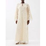 BRAND NEW GUCCI GEO LACE KAFTAN GOWN W LEATHER TRIM Size 42 IT. RRP £11,100. (AO). 41