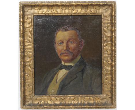 Jessie Furber (active early 20th Century), Portrait of a gentleman in a black jacket, oil on canvas, signed and dated 1915, 5