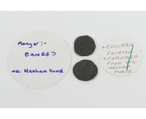Aethelred II of Northumbria (r. circa 840-848), copper styca, two examples, weights approx. 1.2/1.3g (both VF) (NB: Condition