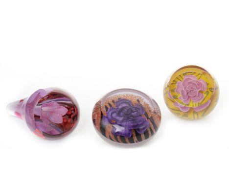 THREE CAITHNESS COLLECTOR'S GLASS PAPERWEIGHTScomprising Cornucopia, 6/250, Sexy Beast, 16/250, and New Rose, 6/77, each sign