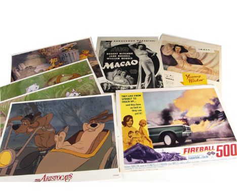 Disney Lobby Cards / Jane Russell Posters plus, sets of eight lobby cards for both Lady and the Tramp and Aristocats (Both re
