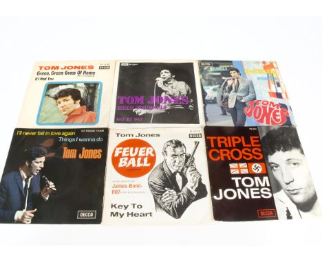 Tom Jones 7" Singles, approximately eighty singles from Germany, France and Belgium with titles including Triple Cross, Help 