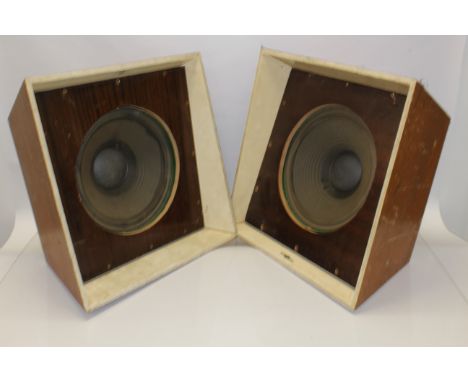 Wharfdale Speaker Units, two Wharfdale Bass Speaker units W15 EG housed in wooden frames, untested 
