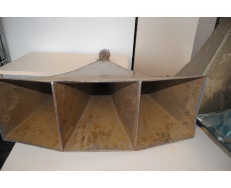 Horn Speakers, a pair of large Horn Speakers (85cm with drivers 98cm, 60cm wide) stamped 220 with Vitavox Drivers GP2T, horns