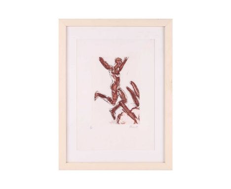Dame Elisabeth Frink (1930 - 1993), A dancing nude, signed and numbered 11/100 in pencil, etching, plate 17.5 x 12 cm, framed