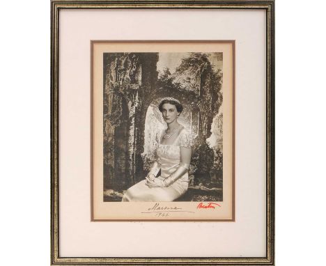 Cecil Beaton (1904-1980), a portrait of Marina, Duchess of Kent, gelatin silver print, signed by Beaton in red marker to the 