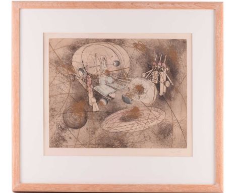 Roberto Matta (1911-2002) Chilean/Italian, from the Gold Series, 1965, etching on paper, 38 cm x 46 cm with margins, pencil m