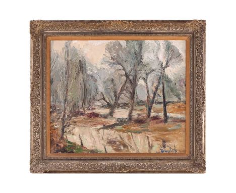 Ronald Ossory Dunlop (1894-1973), Woodland stream, signed, oil on canvas, 49 x 59cm, framed