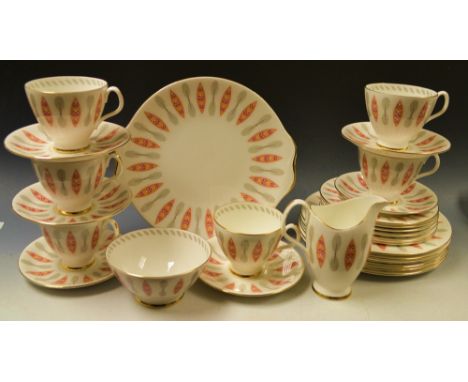 A Royal Albert Safari pattern twenty seven piece tea and breakfast set, inc six plates, trios, etc