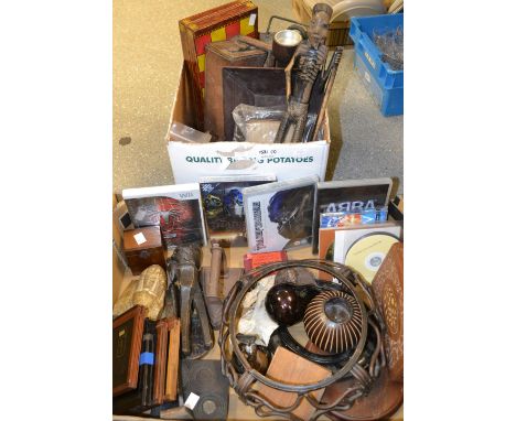 Boxes and Objects - a Don Confectionary & Co. tin as a draughts board, c. 1930; lock-plate holders for a cartridge Kodak; a s