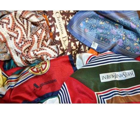 lady's accessories - silk scarves Christian Dior, Liberty, Aquasantum, YSL, etc
