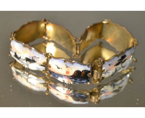 A Norwegian silver and enamel bracelet.