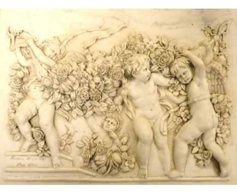 A composite panel of putti and garlands, medallion to verso 