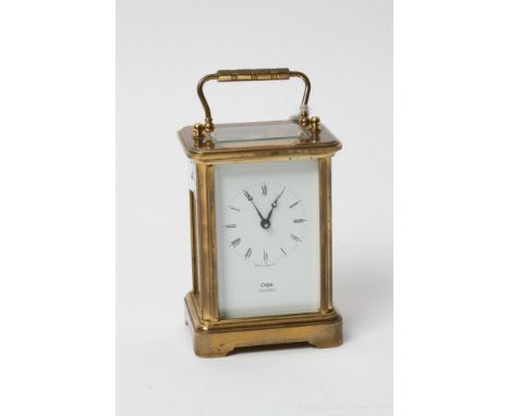 A brass cased carriage clock maker Cope Jewellery 