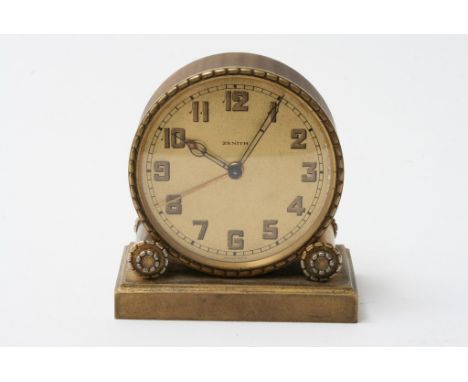 A vintage Zenith alarm clock in a fitted box working, but second hand stuck