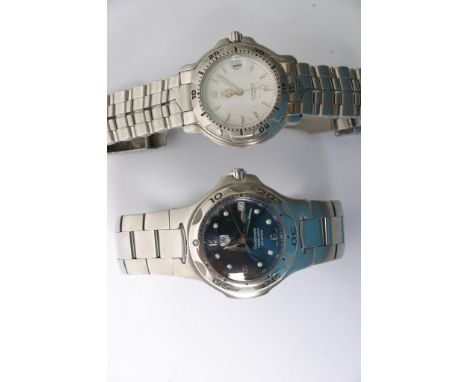  A Tag Heuer Chronometer 200M  gents watch with a blue dial and a Tag Heuer professional (2) both working order.