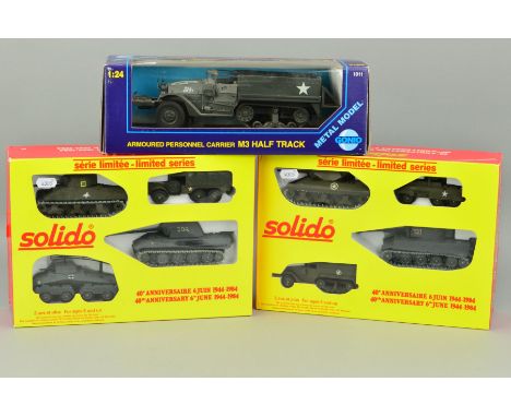 TWO BOXED SOLIDO DIECAST 40TH ANNIVERSARY D-DAY 6TH JUNE 1944-1984 LIMITED EDITION SETS A &amp; B, both complete with all veh