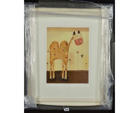DANI BERGSON (BRITISH 1973) 'ALEXANDER',  a limited edition print 48/195 of a stylised Camel with love heart flowers, signed,