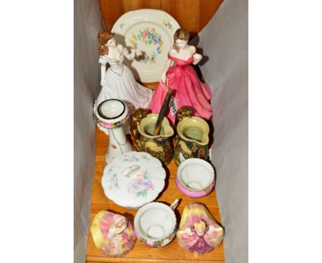 A ROYAL DOULTON FIGURE 'JASMINE' HN4431, a Royal Worcester figure 'Special Mum', together with two crinoline lady napkin ring