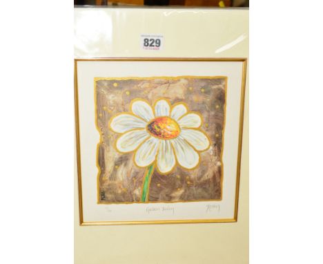 KELLY JANE 'GOLDEN DAISY', a limited edition print 29/500, signed and titled in pencil, mounted, unframed, approximate size 2