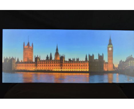 DARREN BAKER (BRITISH 1967) 'REFLECTIONS OF LONDON', a limited edition print on board 28/195, a hyper realistic view of the H