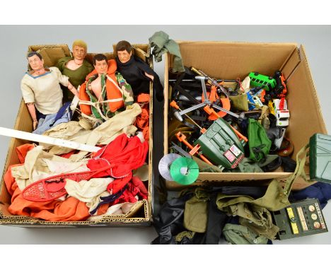 A QUANTITY OF UNBOXED AND ASSORTED ACTION MAN FIGURES, UNIFORMS AND ACCESSORIES, all c.1970's to include Ski Patrol, Red Devi