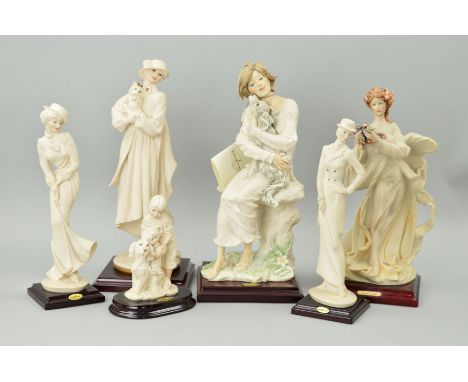 FIVE BOXED FLORENCE GIUSEPPE ARMANI FIGURES, to include 'Horsewoman', 'Silvia', 'Young Lady with Yorkshire' (Terrier), 'Lady 