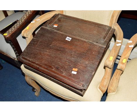 A GEORGIAN OAK TABLE TOP LEDGER DESK