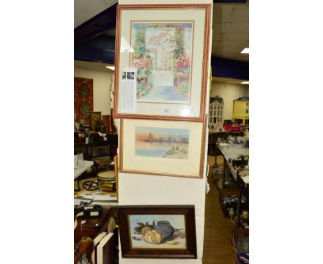 H.K.WHATMORE, limited edition print 'The Conservatory' No362/500, 37cm x 28.5cm, John Bastin watercolour, coastal scene, 14cm