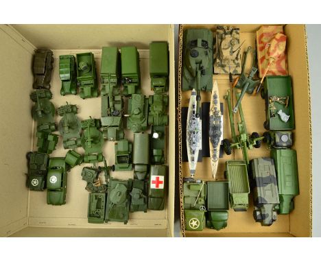 A QUANTITY OF UNBOXED AND ASSORTED DINKY &amp; CORGI MILITARY VEHICLES, to include many early Dinky issues including Cooker T