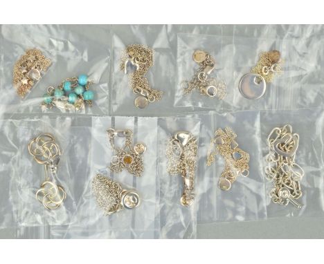 ELEVEN ITEMS OF MAINLY CHILDREN'S MOLLY BROWN SILVER JEWELLERY to include a child's necklace designed as a belcher link chain
