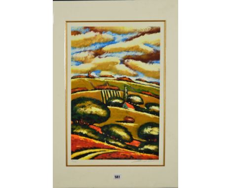 SERGEY CHEREP (1969 RUSSIAN) 'PANORAMIQUE IV', a stylised French landscape, limited edition print 88/250, signed in pencil, m